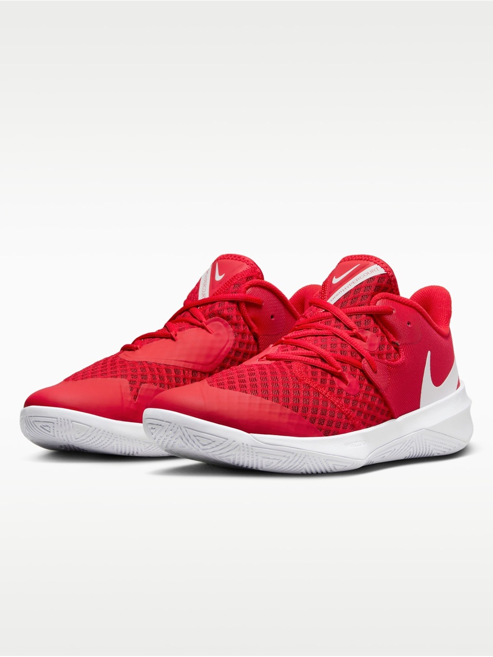 Nike Zoom Hypercourt Red Low-Top Sneakers with White Swoosh NWOB